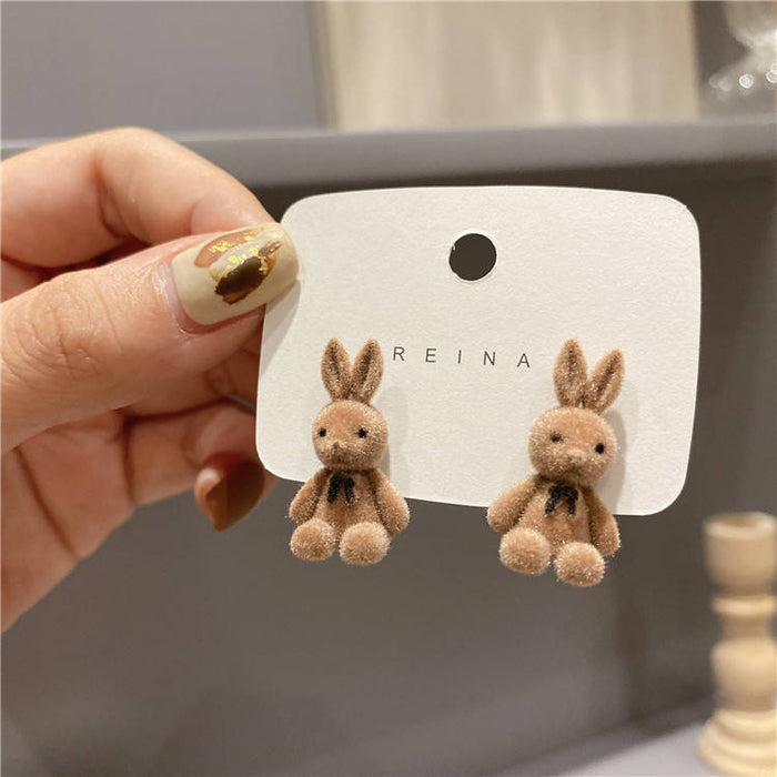 Pack of Cartoon Bunny & Teddy Ear Stud Earring